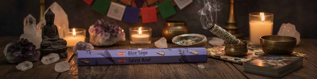 Hem Hexagon Blue Sage Incense Sticks for Purifying Spaces and Enhancing Relaxation | | Wiccan Center