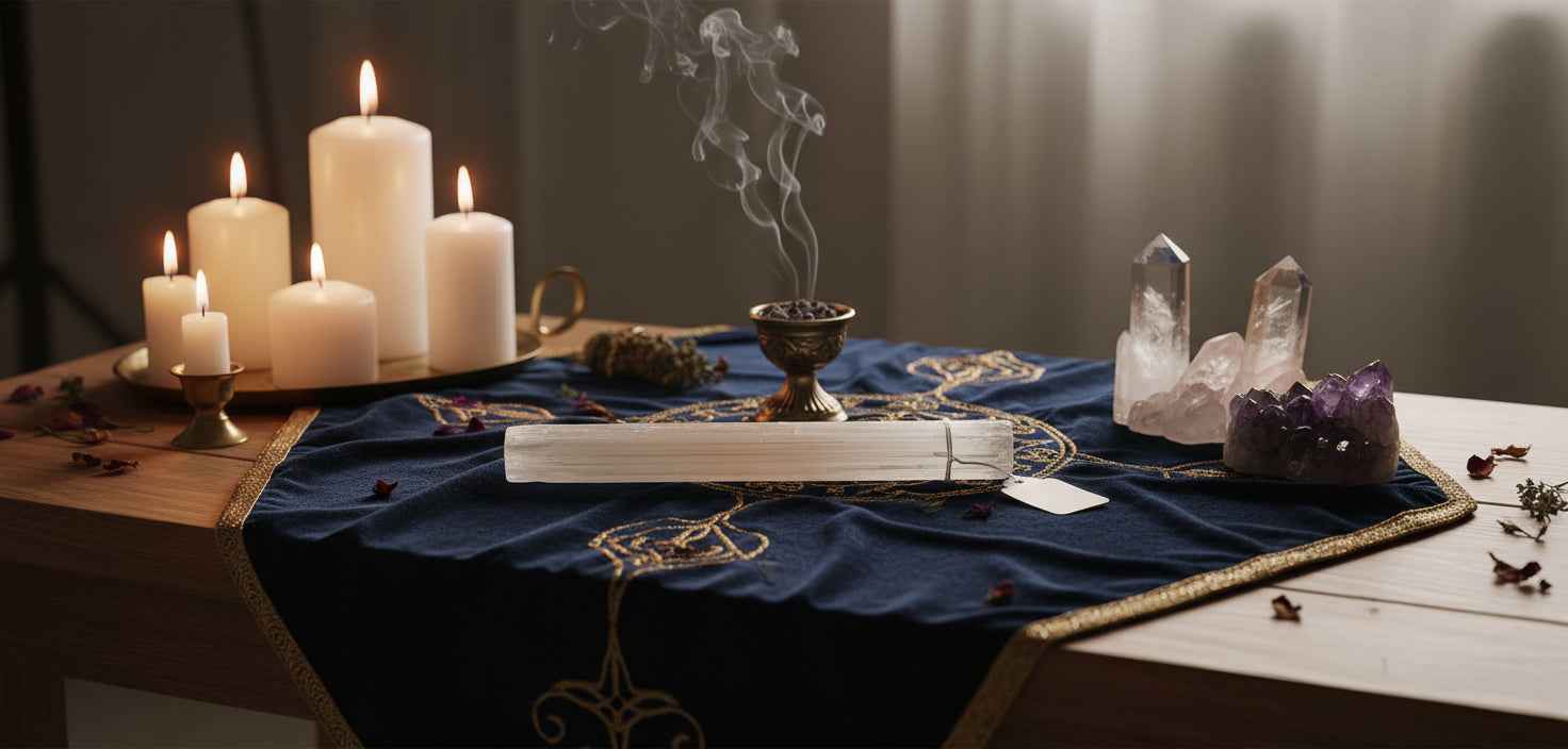 7 to 8 Inch Selenite Crystal Wands Sticks for Healing, Reiki, & Metaphysical Energy Drawing | gemstone | Wiccan Center