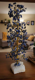 Lapis Lazuli 500 Gemstone Chip Tree with Cluster Base for Natural Decor | | Wiccan Center