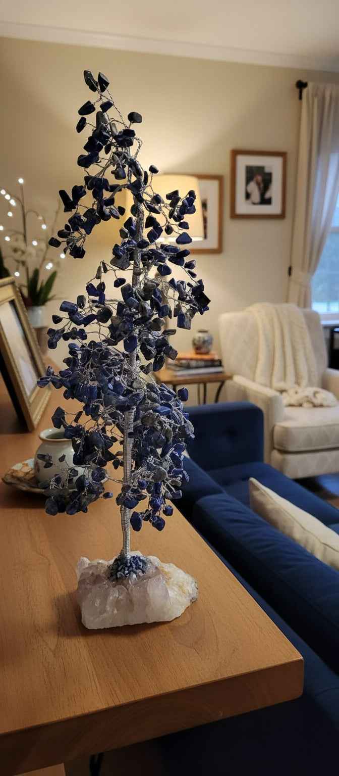 Lapis Lazuli 500 Gemstone Tree with Cluster Base for Home Decor | | Wiccan Center