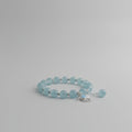 Boho Crackled Glass Blue Beads With Bird Charm
