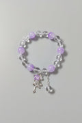Boho Purple Glass Bead Elastic Bracelet