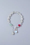 Boho Light Green Glass Beaded Elastic Bracelet