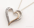Vintage Designer JWBR Diamond Heart 10K Gold Sterling Silver Chain Necklace | Jewelry > Necklaces > Pendants | Wiccan Center