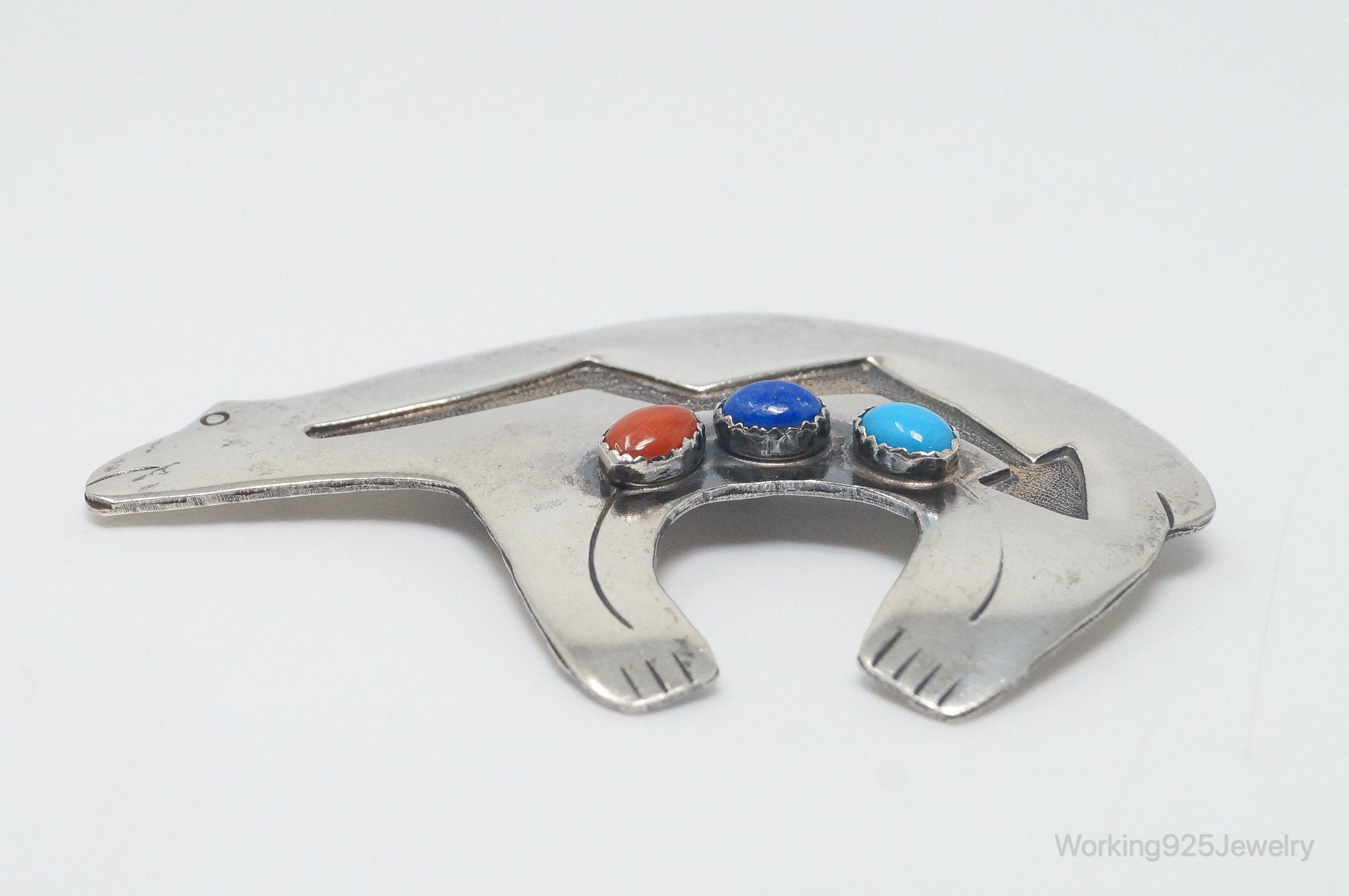 VTG Native American Edith James Bear Handmade Sterling Silver Pendant Pin | Jewelry > Necklaces > Pendants | Wiccan Center