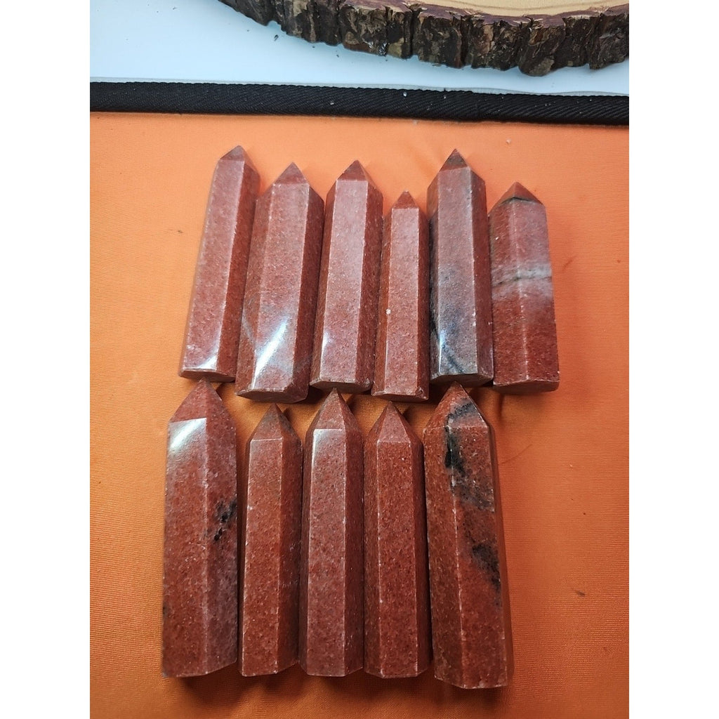 5pcs Avg .65 Natural Rhodonite Quartz Crystal Brazil | Mineral Specimens | Wiccan Center
