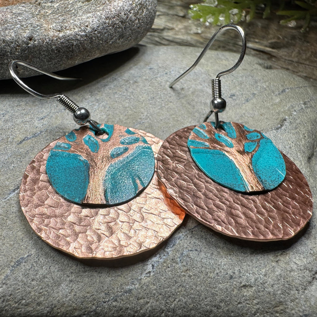 Daydream Tree of Life Copper Earrings | Dangle Earrings | Wiccan Center