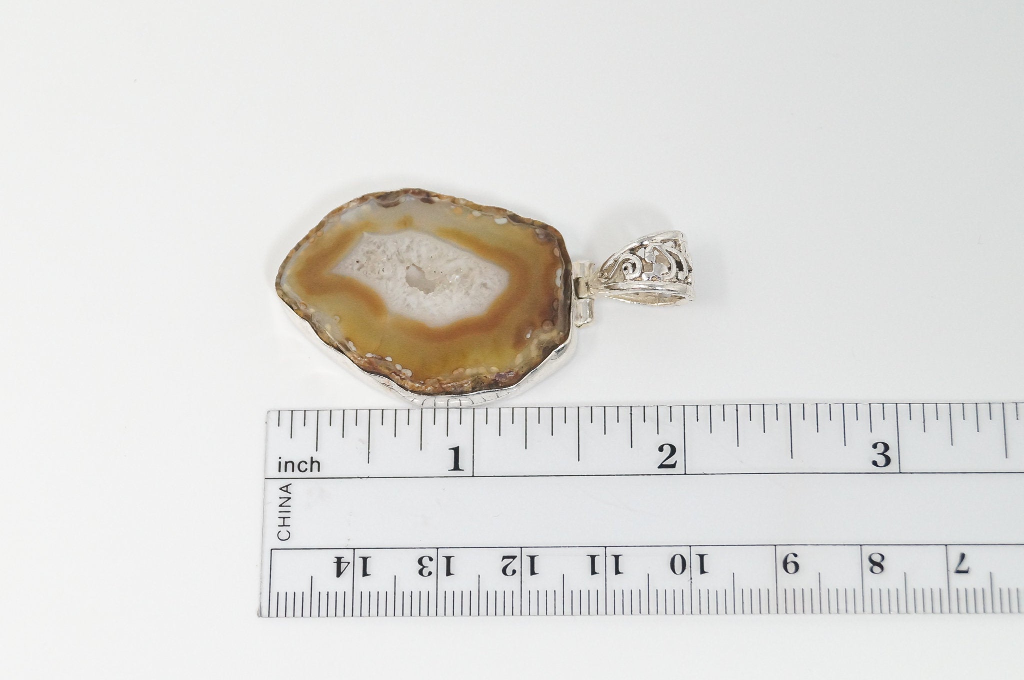 Vintage Brown Crazy Lace Agate Sterling Silver Necklace Pendant | Jewelry > Necklaces > Pendants | Wiccan Center