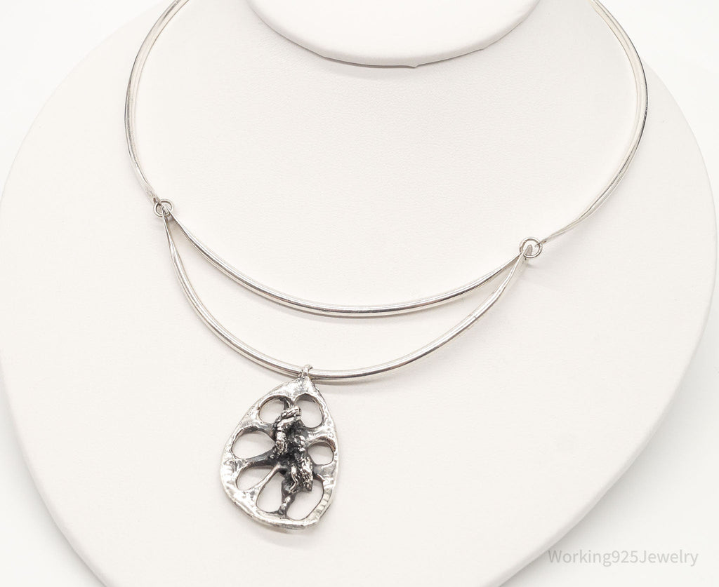 Unique RARE Vintage Cotter Brutalist Silver Necklace | Jewelry > Necklaces > Pendants | Wiccan Center
