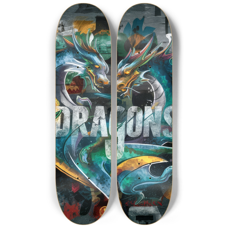 2 Skateboard Series Art - Dragons | Skateboard | Wiccan Center