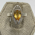Sterling Silver Citrine Sunshine Cathedral Ring – Size 5 – Abundance, Confidence & Personal Power | Rings | Wiccan Center