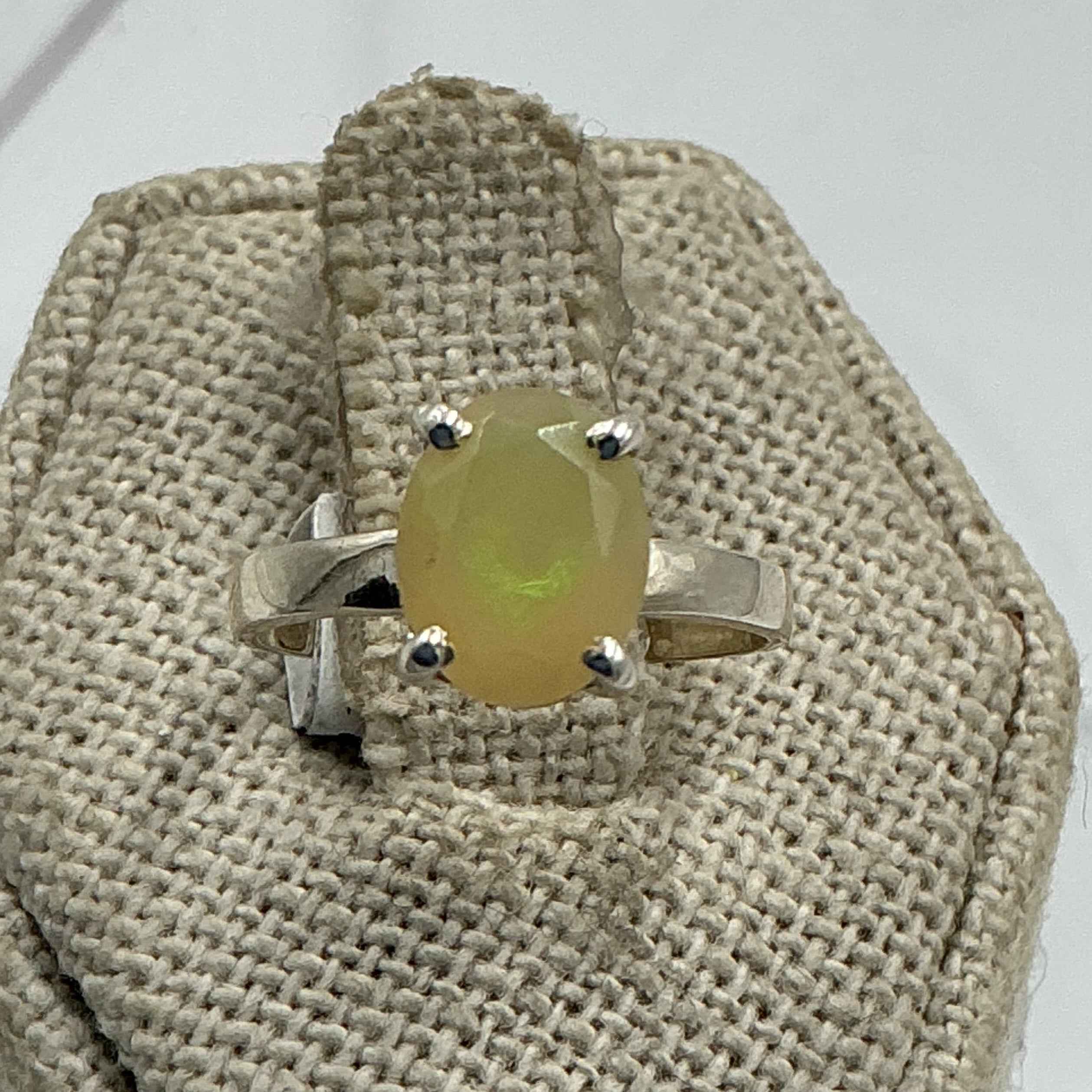 Sterling Silver Ethiopian Opal Ring – Size 5 – Inspiration, Emotional Clarity & Radiant Energy | Rings | Wiccan Center