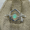 Sterling Silver Ethiopian Opal Hexagon Ring – Size 6 – Intuition, Inspiration & Emotional Balance | Rings | Wiccan Center