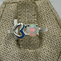 Sterling Silver Ethiopian Opal Heart Ring – Size 6 – Intuition, Inspiration & Emotional Balance | Rings | Wiccan Center