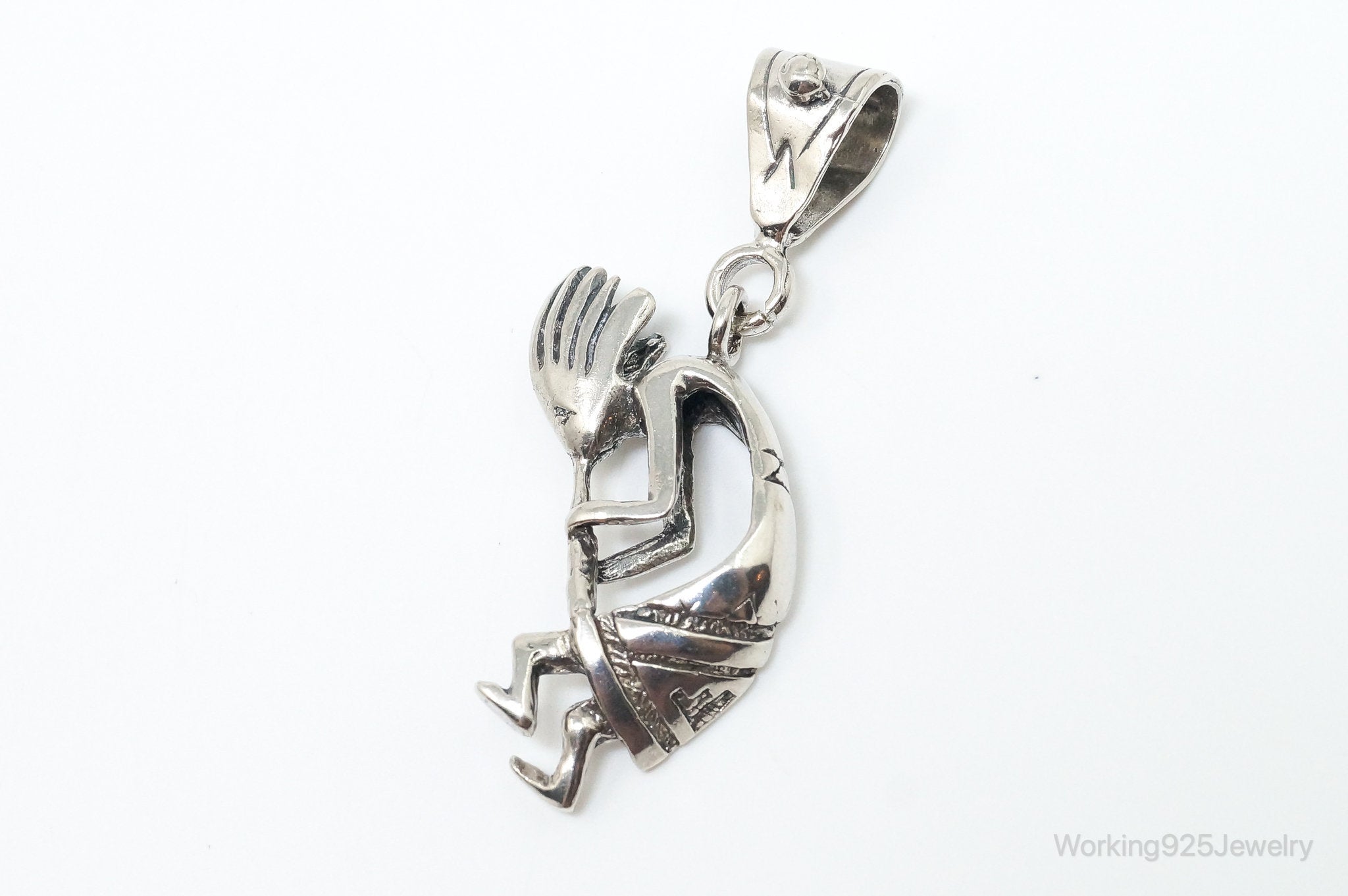 Large Vintage Native American Dancing Kokopelli Sterling Silver Pendant | Jewelry > Necklaces > Pendants | Wiccan Center