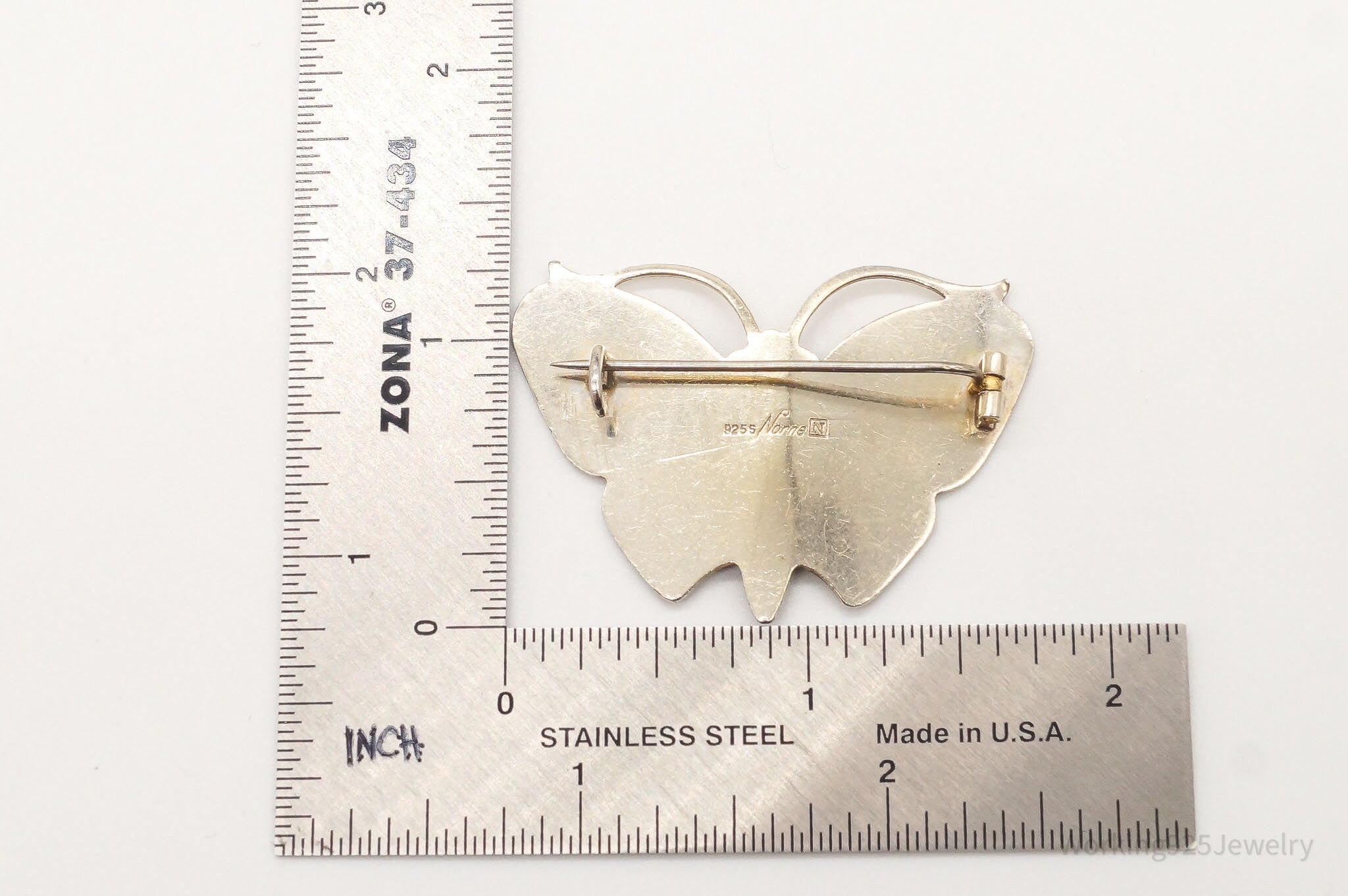 Vintage Norway Norse Butterfly Enamel Gold Wash Sterling Silver Pin Brooch | Jewelry > Brooches, Pins & Clips | Wiccan Center