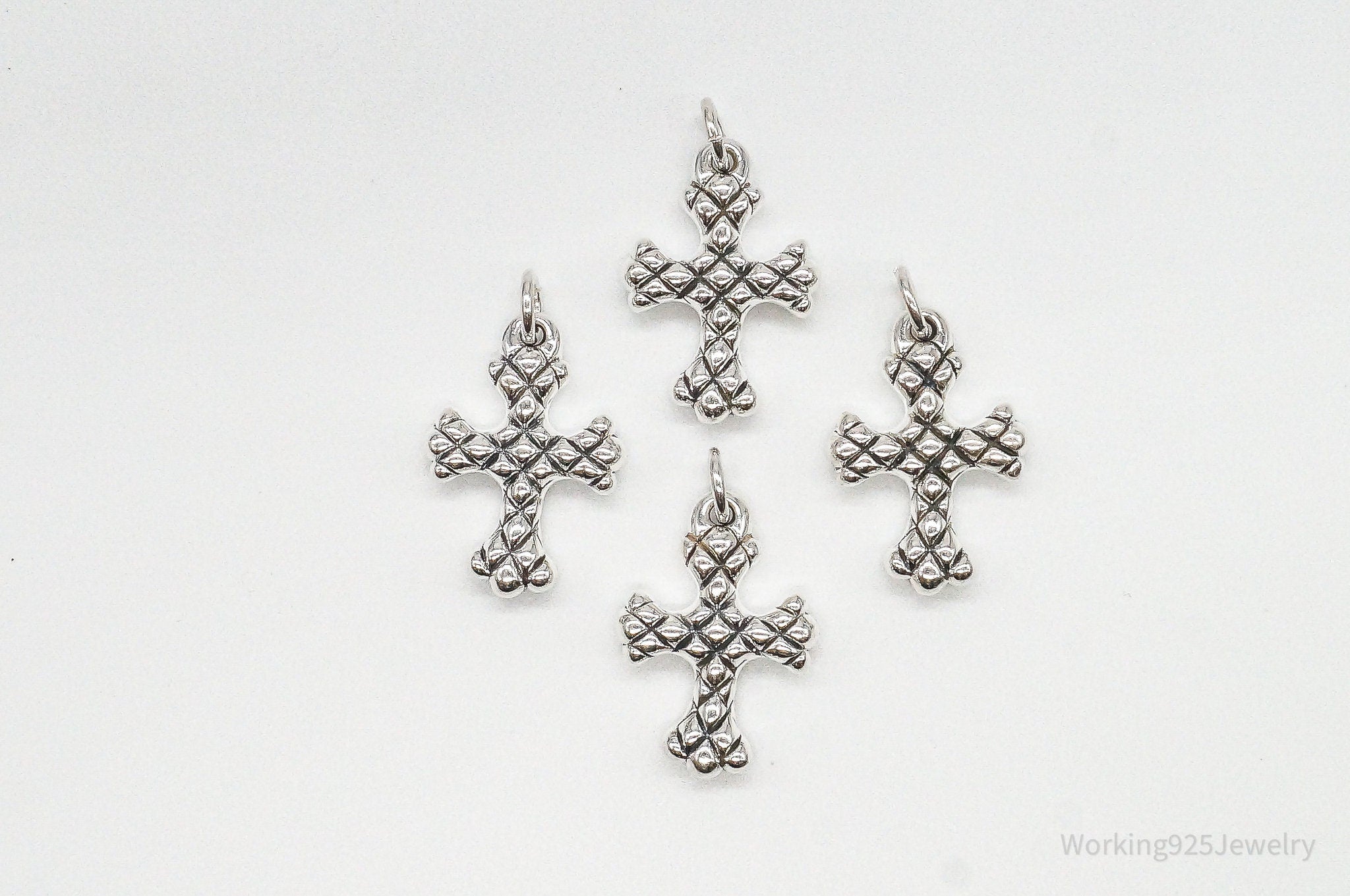Vintage Puffy Hollow Cross Sterling Silver Pendants | Jewelry > Necklaces > Pendants | Wiccan Center