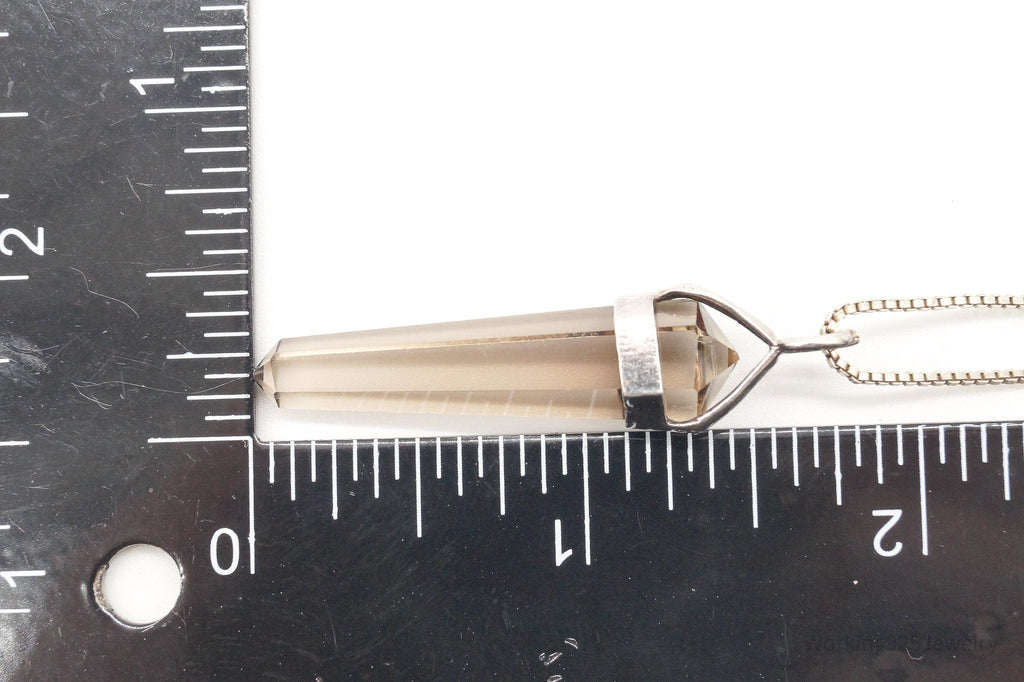 Vintage Large Smoky Topaz Sterling Silver Necklace | Jewelry > Necklaces > Pendants | Wiccan Center
