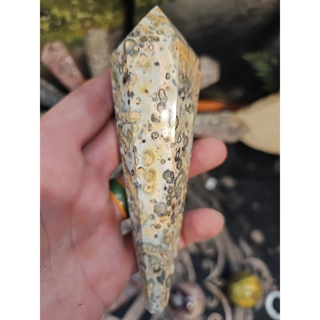 Natural Leopard Skin Jasper Crystal Scepter .40 Avg | Crystal Points & Towers | Wiccan Center