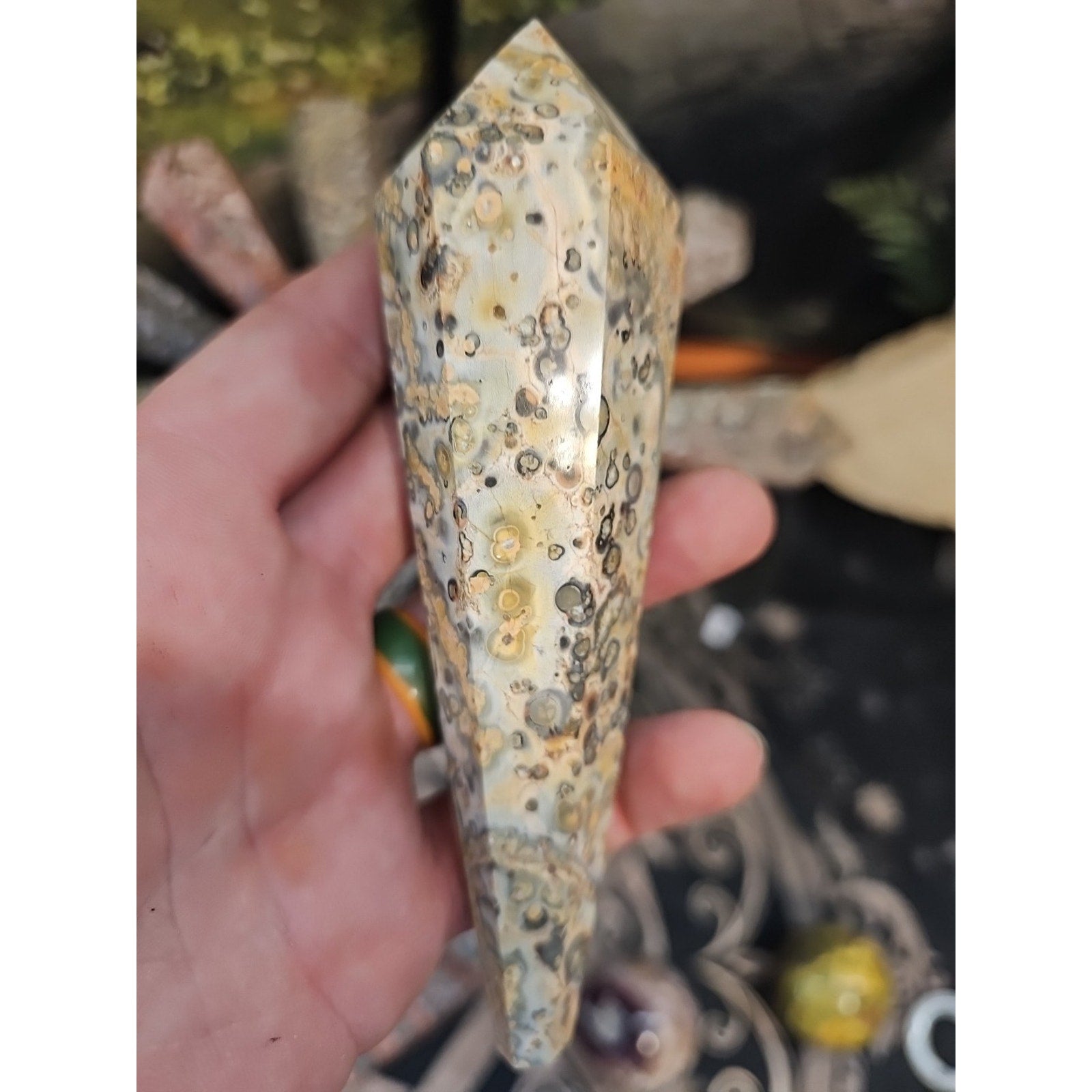 Natural Leopard Skin Jasper Crystal Scepter .40 Avg | Crystal Points & Towers | Wiccan Center