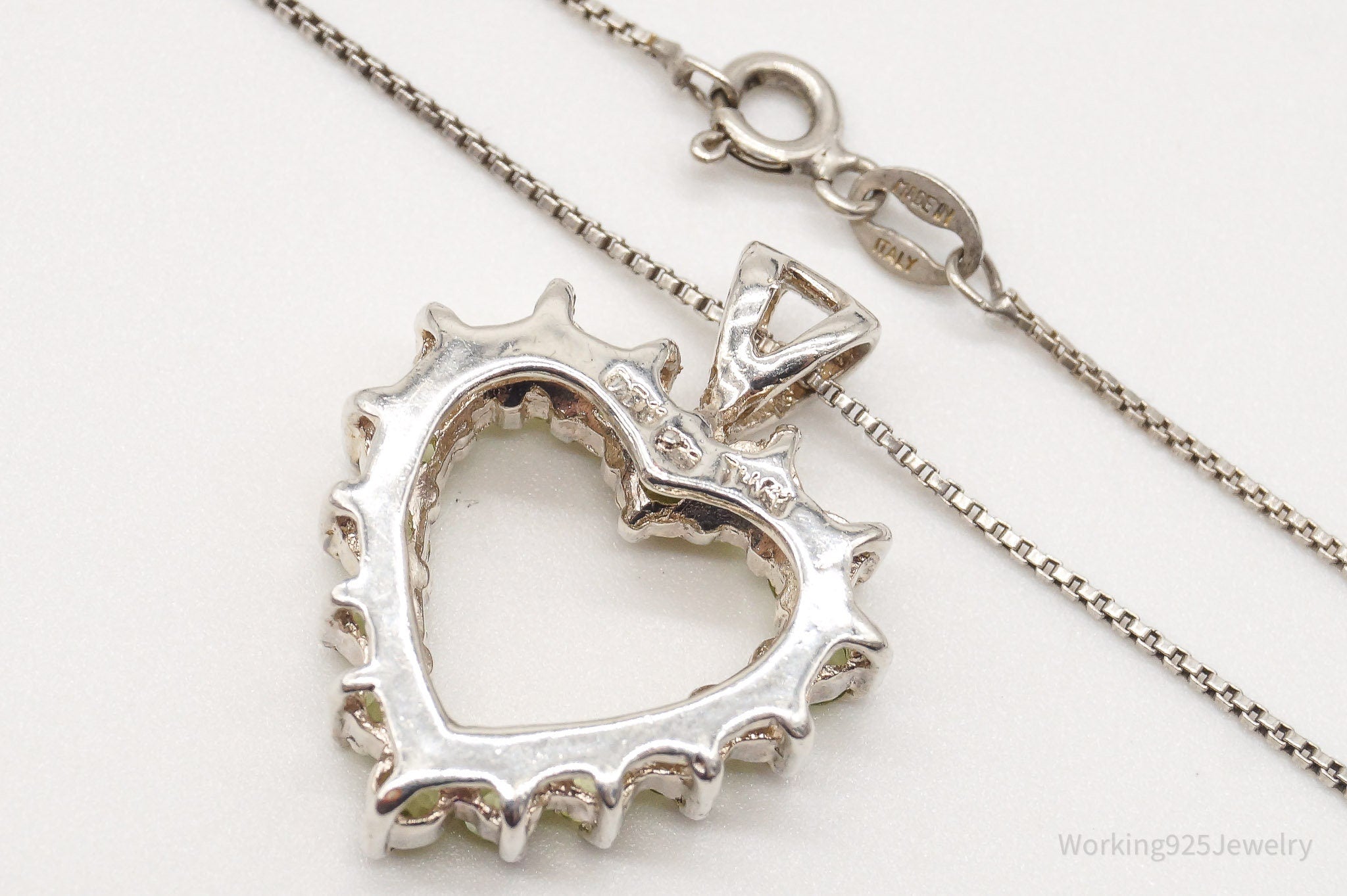 Vintage Designer DBJ Heart Peridot Sterling Silver Necklace | Jewelry > Necklaces > Pendants | Wiccan Center