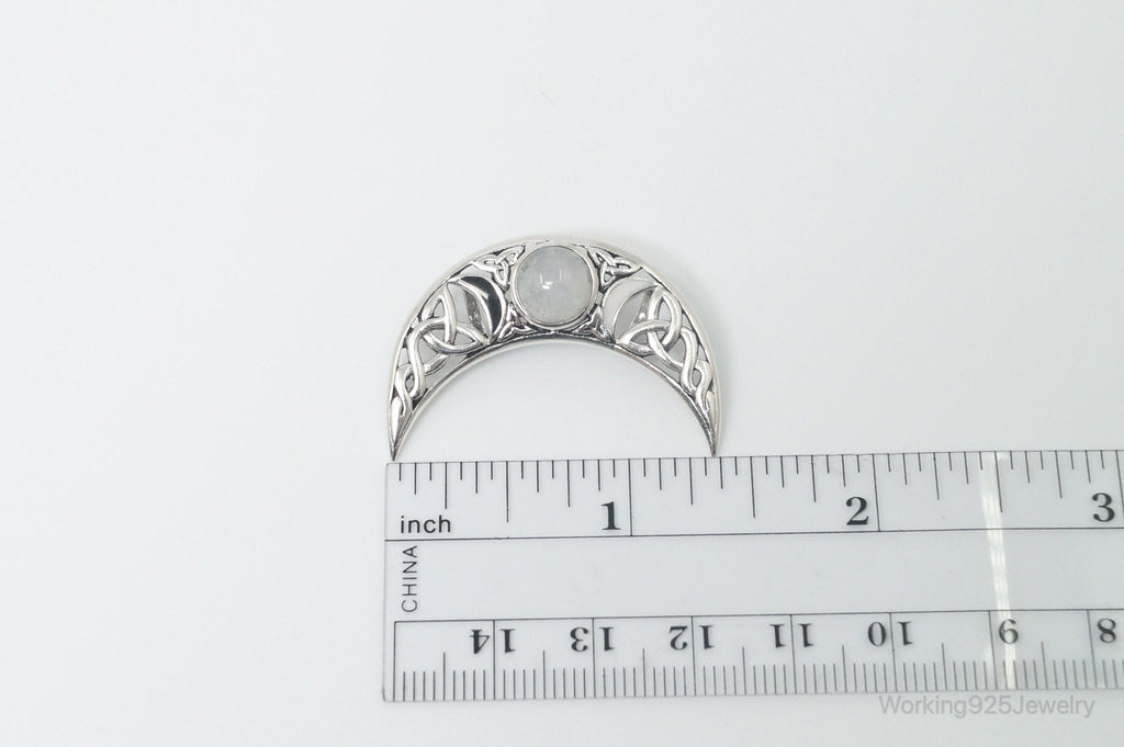 Vintage Designer Moonstone Celtic Sterling Silver Necklace Pendant | Jewelry > Necklaces > Pendants | Wiccan Center