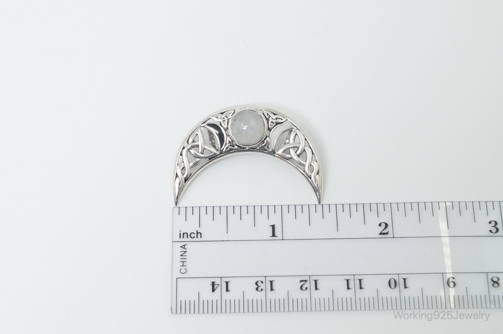 Vintage Designer Moonstone Celtic Sterling Silver Necklace Pendant | Jewelry > Necklaces > Pendants | Wiccan Center