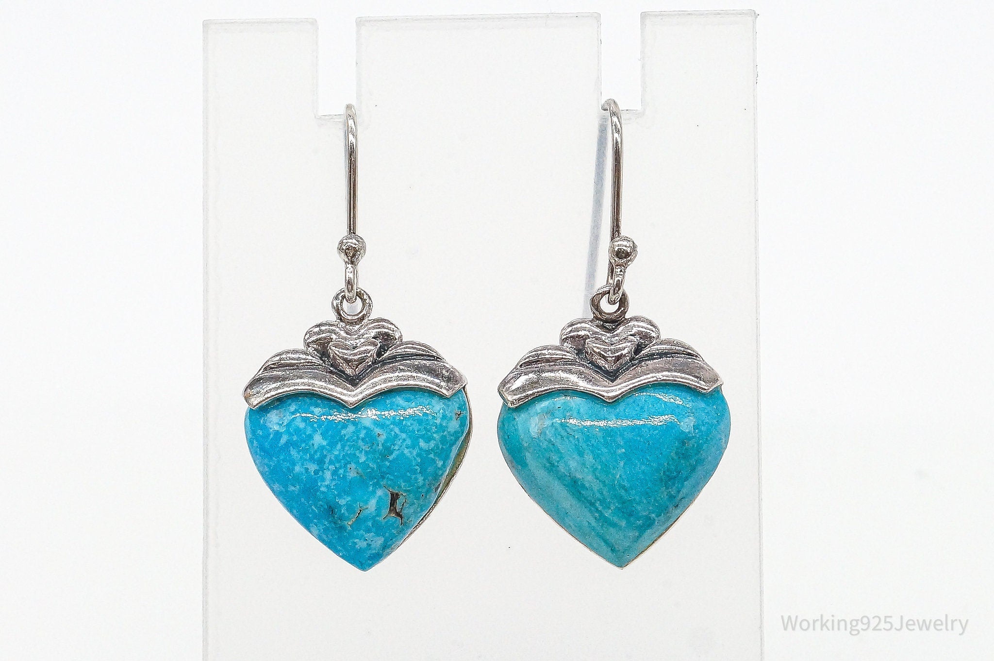Designer SX Turquoise Hearts Sterling Silver Earrings | Jewelry > Earrings | Wiccan Center