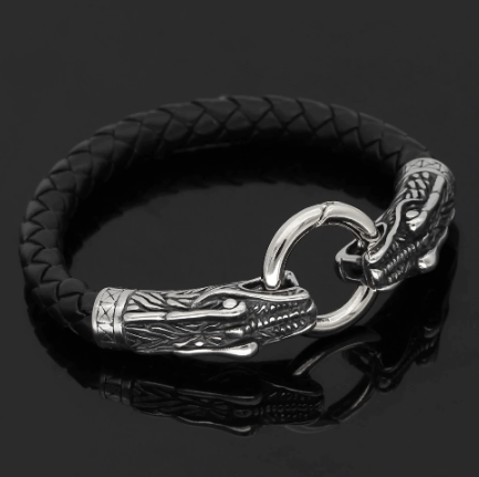 Vikings Dragon Head Stainless Steel Bracelet | Bracelets | Wiccan Center