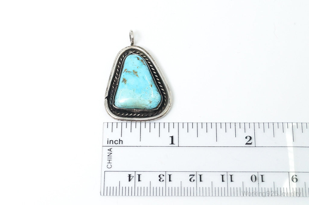 Vintage Native American Unsigned Turquoise Sterling Silver Pendant | Jewelry > Necklaces > Pendants | Wiccan Center