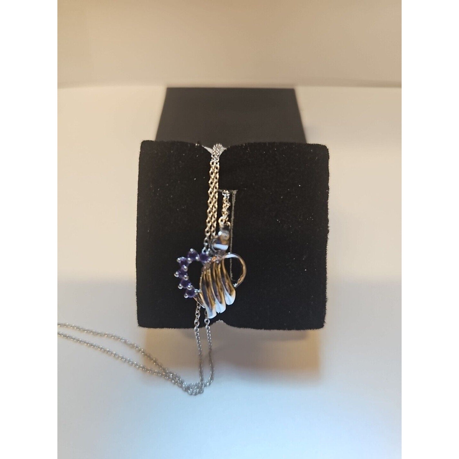 Amethyst Heart Pendant Necklace — 18-inch Sterling Silver Chain | CrystalCloud Company