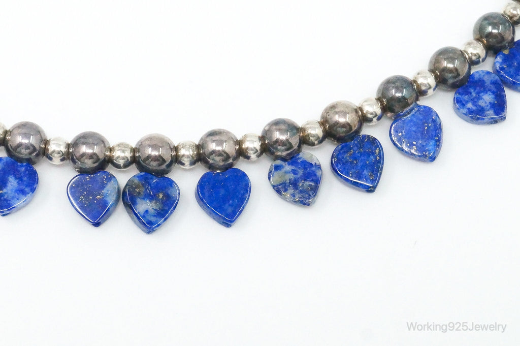 Vintage Native American QT Lapis Lazuli Bead Sterling Silver Necklace | Jewelry > Necklaces | Wiccan Center