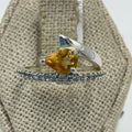 Sterling Silver Pear Citrine Open Wrap Ring – Size 6 – Abundance, Joy & Confidence | Rings | Wiccan Center