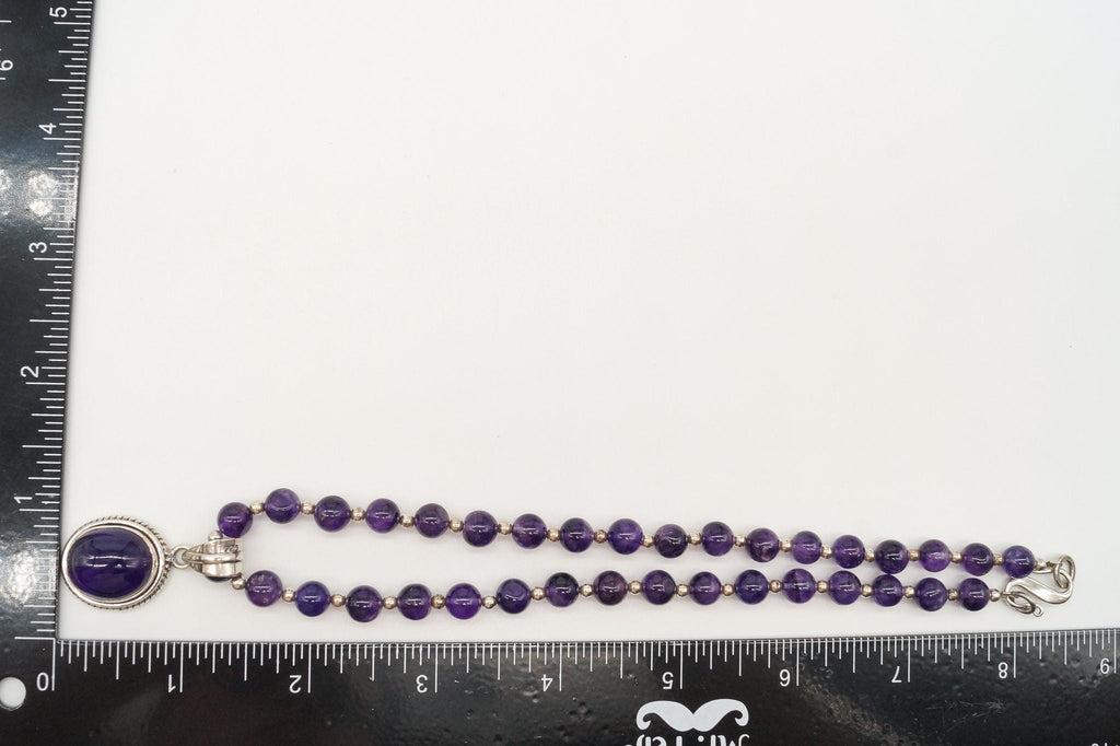 Vintage Amethyst Bead Sterling Silver Necklace | Jewelry > Necklaces > Pendants | Wiccan Center