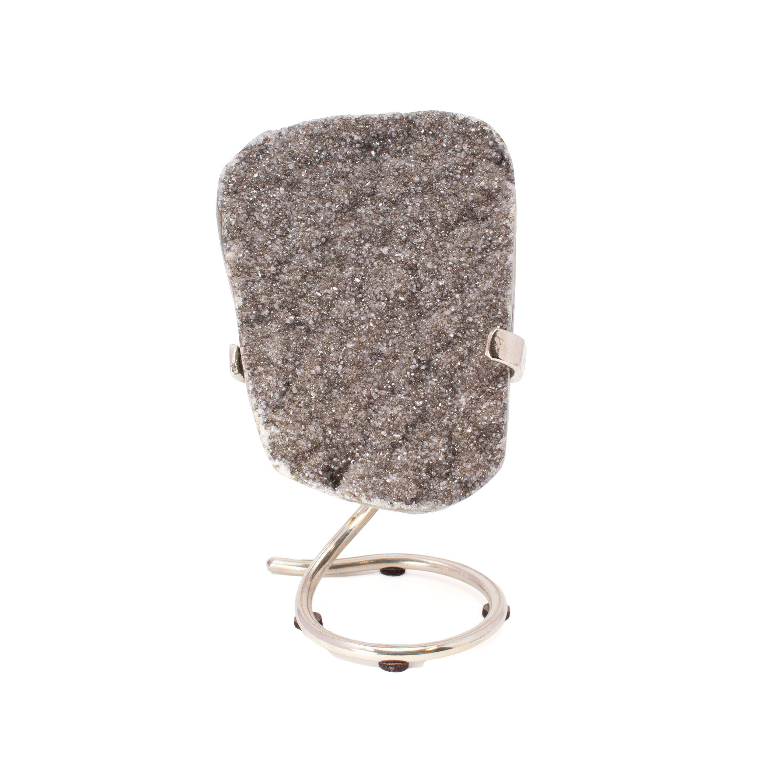 Druzy Specimen On Fitted Stand - Light Gray Purple With Stalactite Ridge And Nub | Crystals & Minerals > Specimens | Wiccan Center