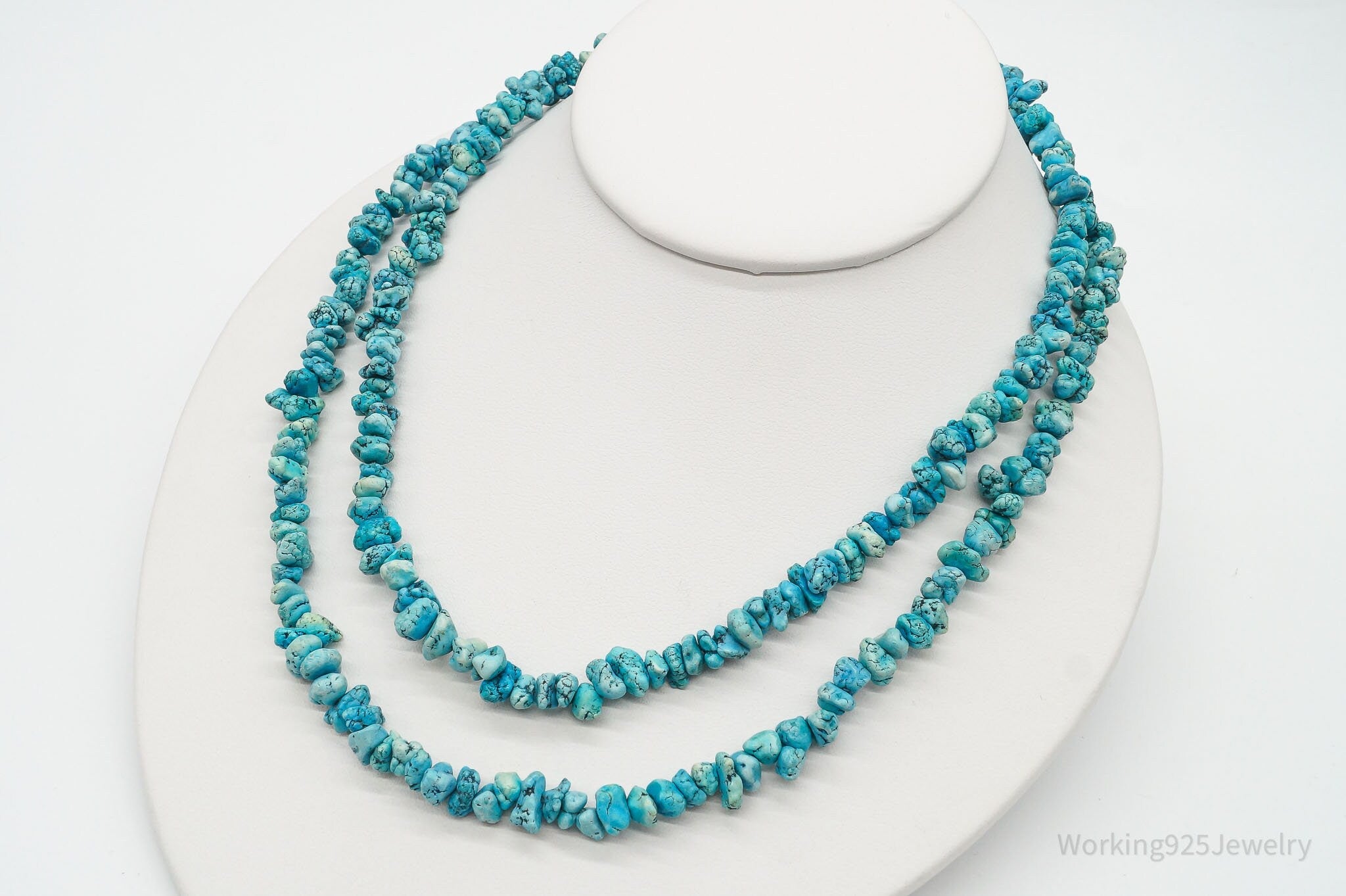 Long Vintage Southwestern Turquoise Nugget Beads String Necklace 36" | Jewelry > Necklaces > Pendants | Wiccan Center