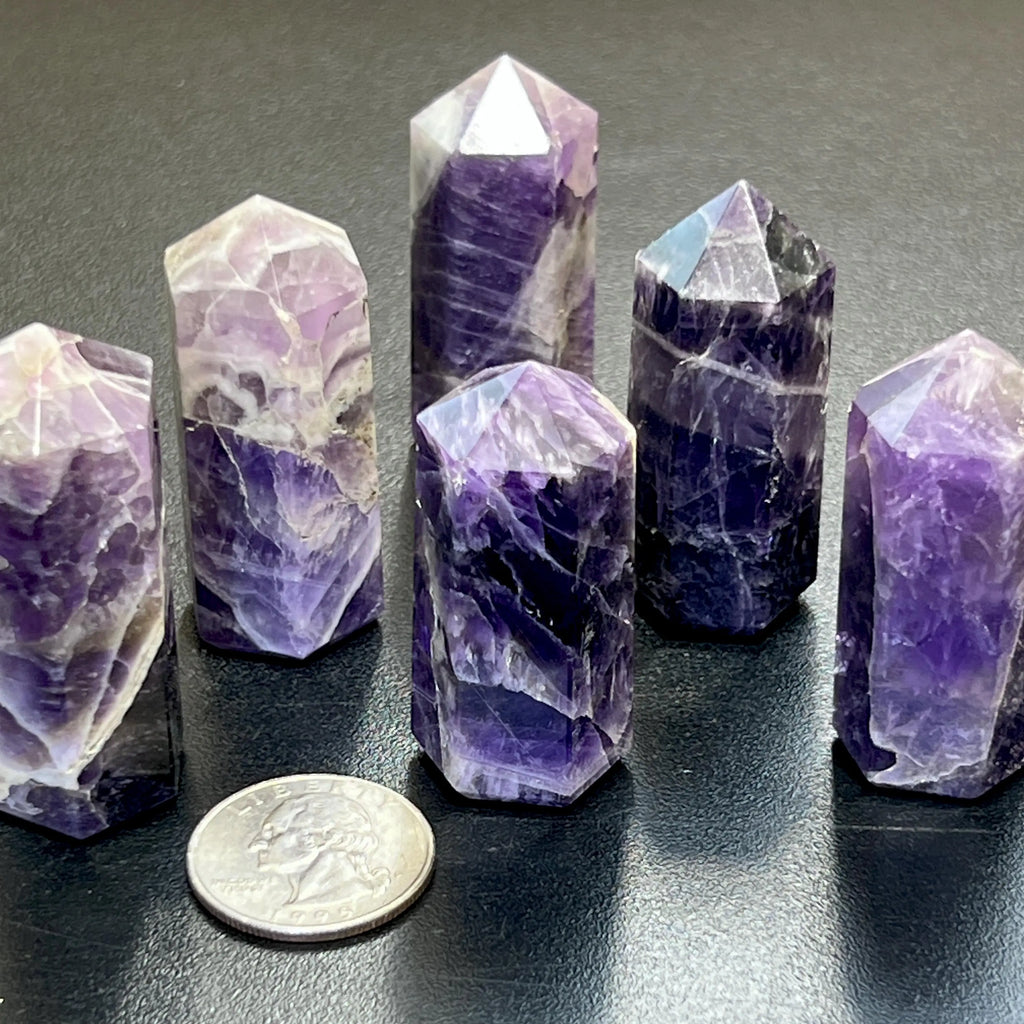 Banded Purple Amethyst Crystal Point Tower Obelisk Carving Wholesale | Home & Living > Home Decor > Home Accents > Rocks & Geodes | Wiccan Center