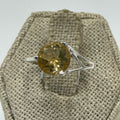 Sterling Silver Round Citrine Split Band Ring – Size 6 – Abundance, Confidence & Vitality | Rings | Wiccan Center