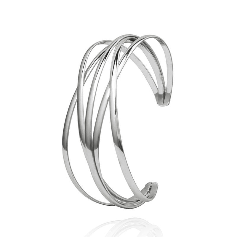Exaggerated Personalized Cross Metal Double Snake Head Armband Bracelet | Bracelet | Wiccan Center
