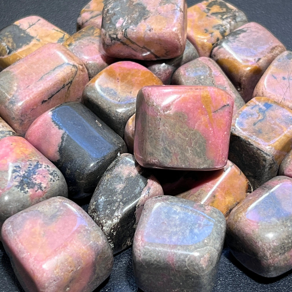 Pink Rhodonite Tumbled Stones (By The Piece or Pound) | Home & Living > Home Decor > Home Accents > Rocks & Geodes | Wiccan Center