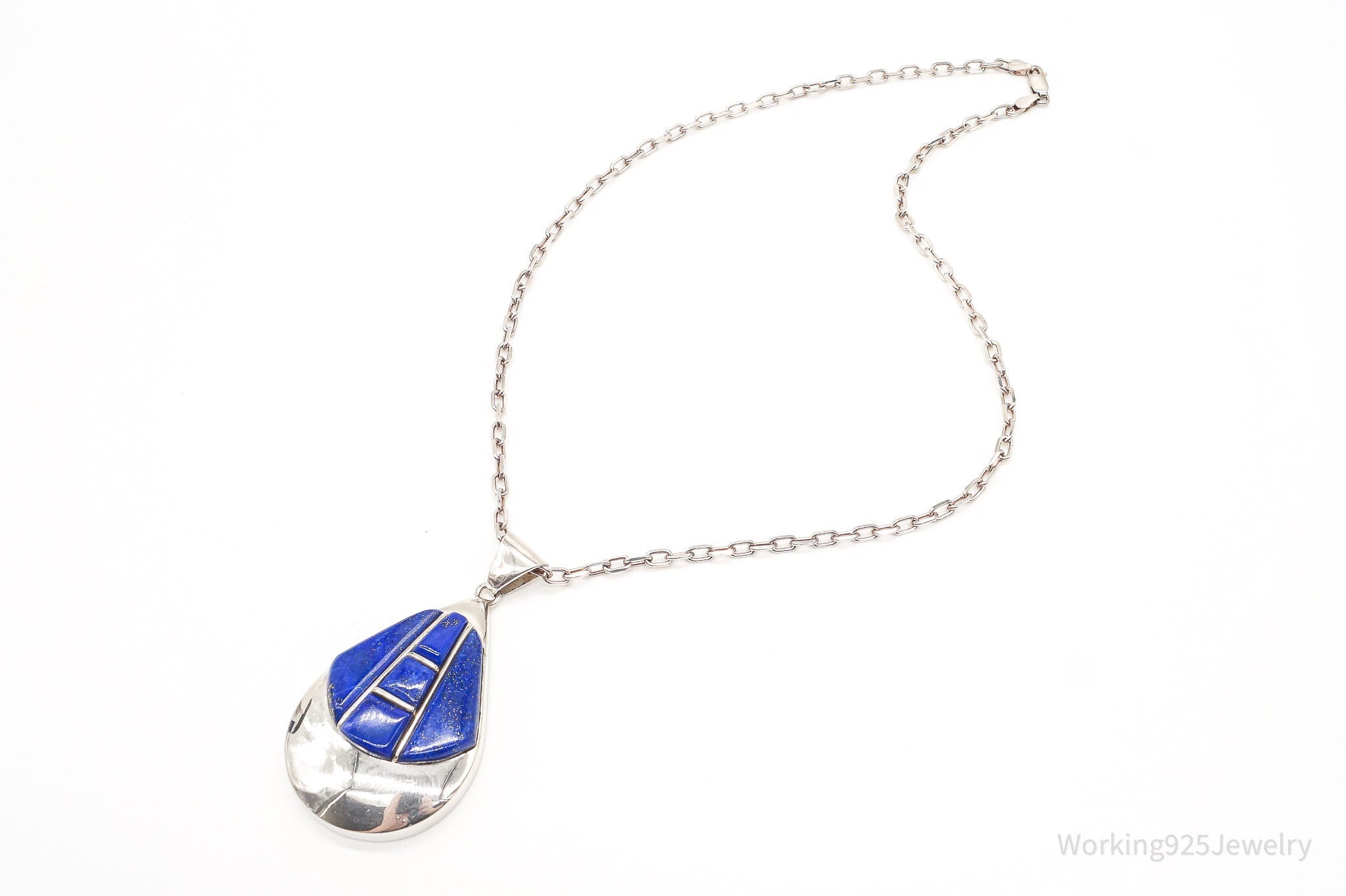 Vintage Artisan SJI Lazuli Lazuli Inlay Sterling Silver Necklace | Jewelry > Necklaces > Pendants | Wiccan Center