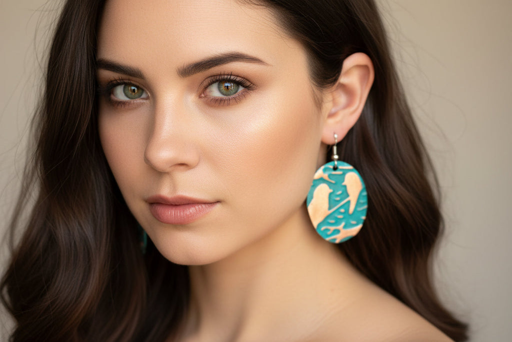 Springsong Bird Copper Earrings | Dangle Earrings | Wiccan Center