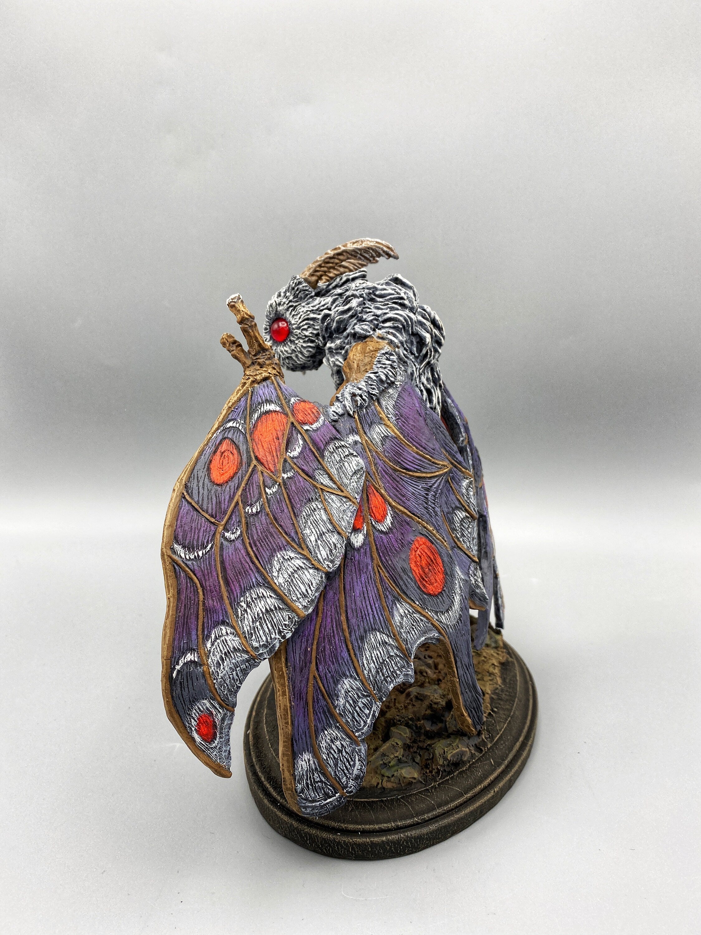 Mothman Statue, Full Color Resin Sculpture | Cryptozoology Creature Figurine | Urban Legend Moth Man Monster Figurine, Horror Art Decor