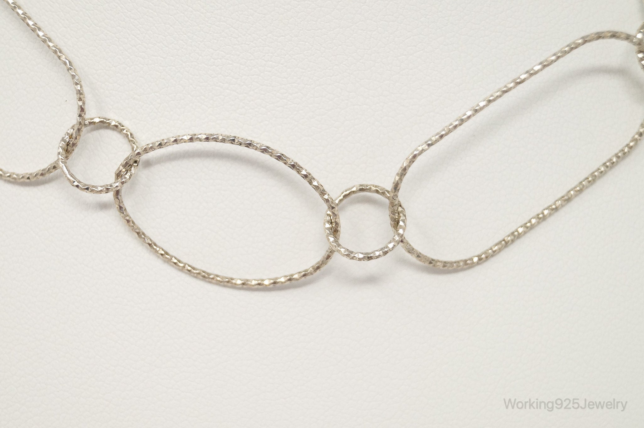 Long Designer Silpada Oval Link Textured Sterling Silver Necklace | Jewelry > Necklaces > Pendants | Wiccan Center