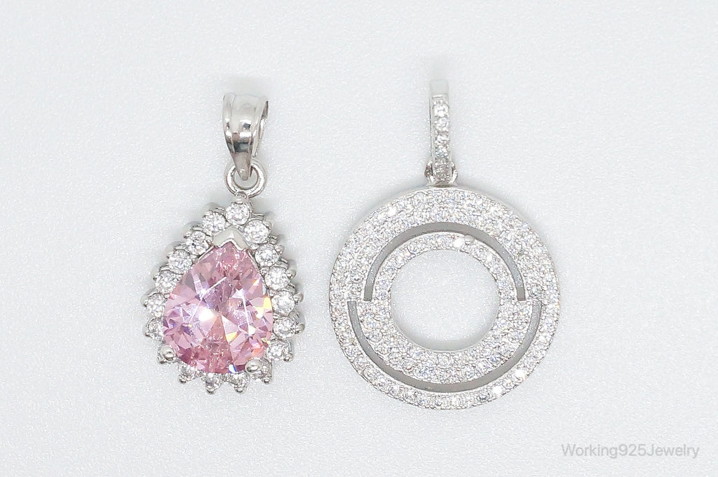 Vintage Pink Topaz Cubic Zirconia Sterling Silver Necklace Pendants | Jewelry > Necklaces > Pendants | Wiccan Center