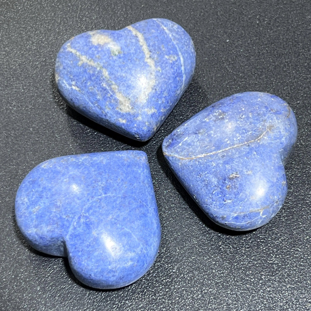 Dumortierite (Blue Moon Quartz) Puffy Heart Polished Crystal Carving | Home & Living > Home Decor > Home Accents > Rocks & Geodes | Wiccan Center