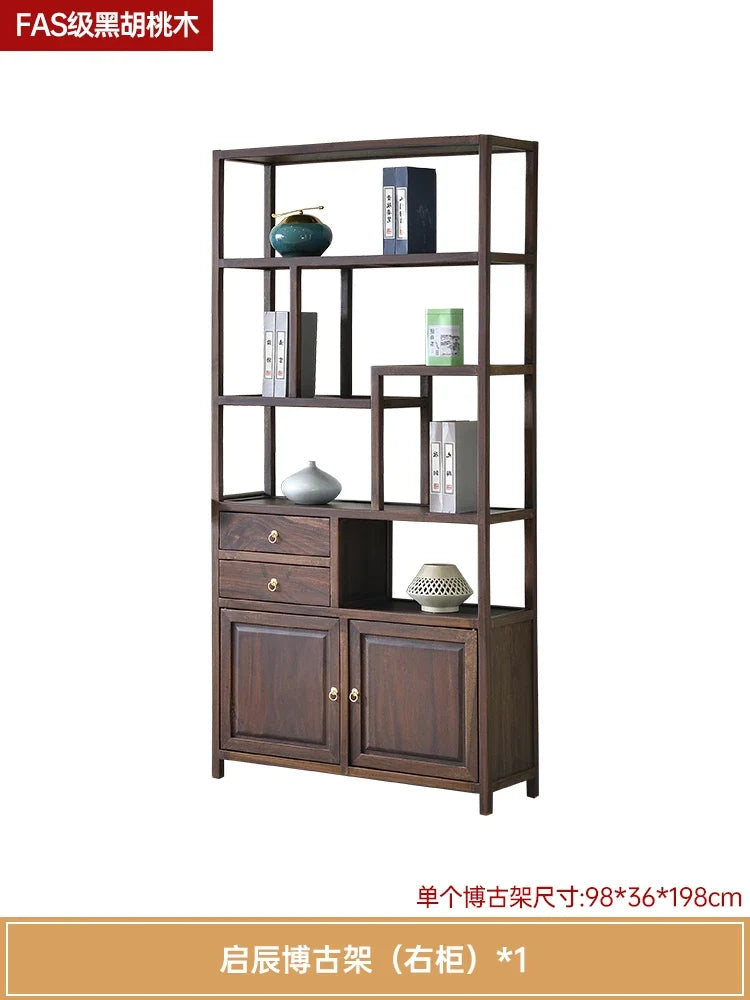 Luxury Chinese Solid Wood Curio Cabinet – Oriental Living Room Display Credenza | Storage Cabinet | Wiccan Center