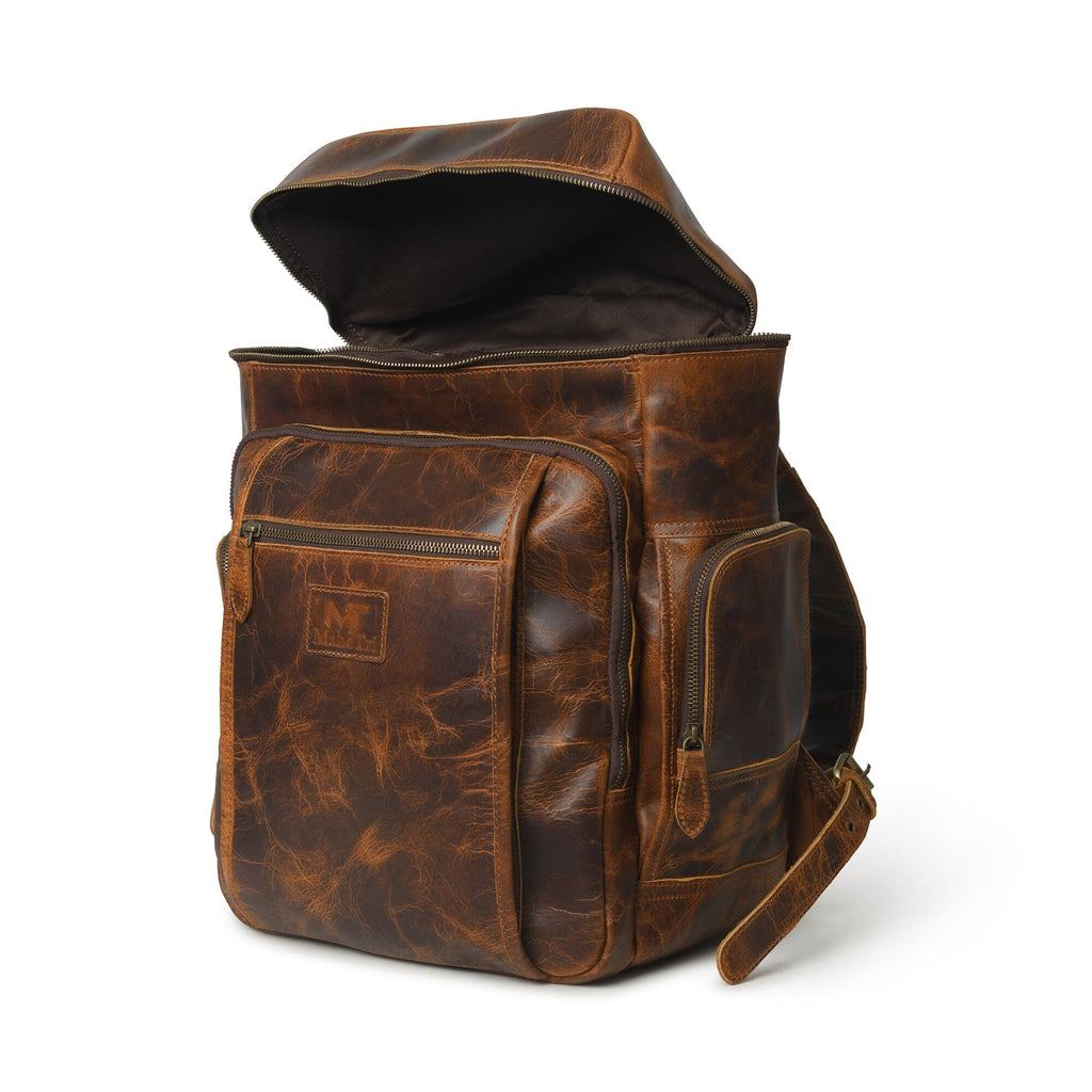 Alpha Caramel Buffalo Leather Travel Backpack | Backpacks | Wiccan Center
