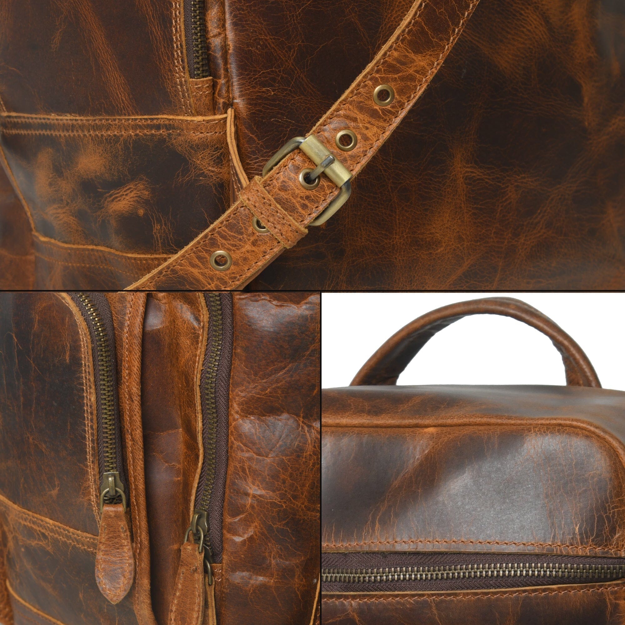 Alpha Caramel Buffalo Leather Travel Backpack | Backpacks | Wiccan Center