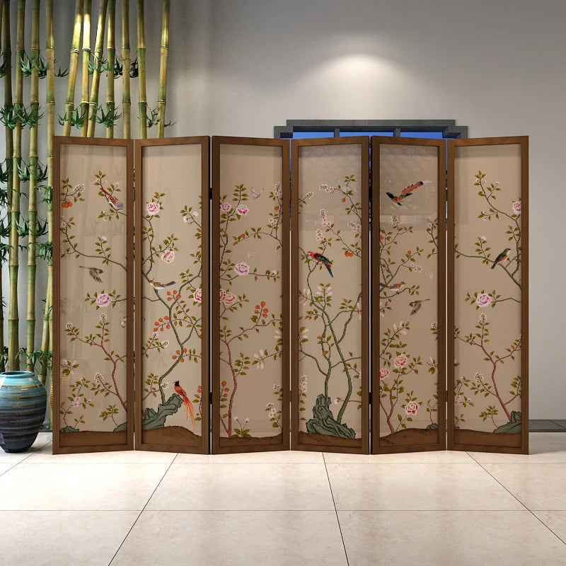 Solid Wood Chinese Folding Screen Partition – Traditional Room Divider